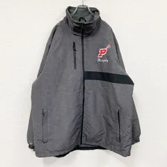 古着 used　Holloway　フルジップジャケット　刺繍ロゴ　3つポケット　灰色　グレー　2XLサイズ【値引き交渉OK！】