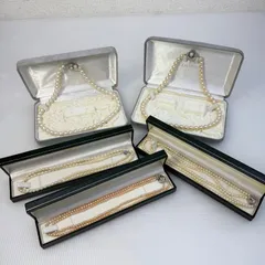 ☆パール 真珠☆ネックレス まとめ売り 5点 二連 一連 ロングネックレス 3.8mm~9.4mm