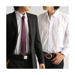 ホワイト ワイシャツ Lサイズ ホワイト ポリエステル 綿 百貨店 取扱いメーカー Yシャツ 長袖シャツ 仕事着 仕事 通勤 ビジネス