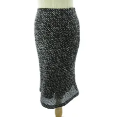 23区 オンワード樫山 スカート ツイード ウール シルク混 ロング丈 38 黒 ブラック 0923 ■YHS5