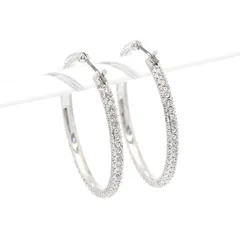 【新品】ピアス レディース シルバー クリア スワロフスキー フープピアス SWAROVSKI 5389432 並行輸入品