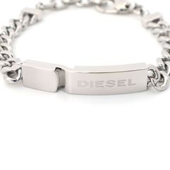 美品 DIESEL ディーゼル シルバースパイラルブレスレット 高級感あり 