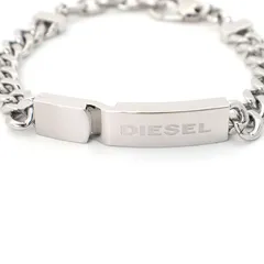 【新品】ディーゼル ブレスレット メンズ シルバー シンプル DIESEL DX0966040 ロゴプレート＆チェーン 並行輸入品