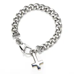 【新品】ディーゼル ブレスレット  メンズ クロス DX1251040 シルバー DIESEL シンプル クロスモチーフ クロスチャーム チェーン クール 程よい存在感 気軽 普段使い 並行輸入品