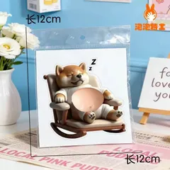 おなかぷにぷにシール かわいい ぷくぷく 柴犬 ステッカー 3D もちもち