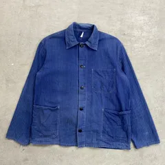 60年代～ ドイツ製 HBT ヘリンボーンツイル ジャーマンワークジャケット メンズL相当 古着 60s VINTAGE ヴィンテージ カバーオール ユーロミリタリー ユーロワーク インクブルー 紺色