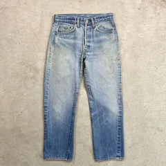 80年代 USA製 Levi's リーバイス 501 66後期 ストレート デニムパンツ メンズW29相当 古着 80s ヴィンテージ VINTAGE アメカジ ジーンズ ポケット裏チェーンステッチ 黒カンヌキ 青色