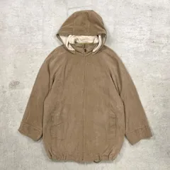 90年代 LONDON FOG ロンドンフォグ フェイクスエード フーデッドジャケット メンズL 古着 90s VINTAGE ヴィンテージ フード着脱式 ドローコード付き ライトモカベージュ