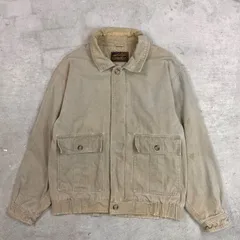 80年代 黒タグ Eddie Bauer エディーバウアー A-2タイプ コットンジャケット メンズXL相当 古着 80s VINTAGE ヴィンテージ 黒タグ前期 アメカジ ハンドポケット ライトベージュ