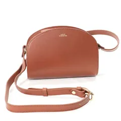 【新品】アー・ペー・セー ショルダーバッグ レディース F61392 ブラウン シンプル Mini Demi-Lune Bag Leather Mini Half Moo A.P.C.