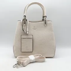 ディーケリー ショルダーバッグ 2way ハンドバッグ クロコ型押し 鞄 カバン ブランド レディース ベージュ D.KELLY 【中古】