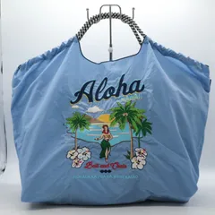 ボールアンドチェーン トートバッグ アロハ ハワイ エコバッグ 鞄 カバン ブランド レディース ブルー Ball&Chain 【中古】