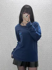 アディダス スタジアム オリジナル ブルー 3本線 ロングスリーブ 100 C09588