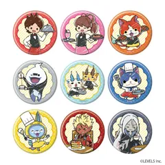 妖怪ウォッチ 缶バッジ11 カフェver. 全9種 コンプリートセット グラフアートイラスト 1BOX 未開封