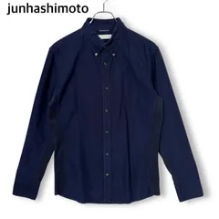 junhashimoto ジュンハシモト  SIDE JERSEY B.D. SHIRT サイドジャージシャツ ボタンダウン 魅力的な美シルエット 紺 ネイビー メンズ 4  綿 日本製 休日デート オフィス