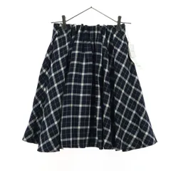 未使用 OLIVE des OLIVE オリーブデオリーブ チェック柄 ミディ丈 サーキュラースカート F ネイビー レディース 古着