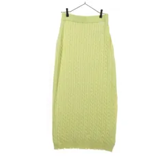 未使用 MOUSSY マウジー ロング丈 ケーブル編み ニット スカート 2 イエロー レディース 古着