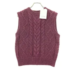 未使用 l'heritage martinique レリタージュマルティニーク ラメ ノースリーブ チャンキーラメ ニットベスト ピンク系 レディース 古着