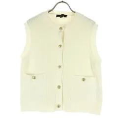 ZARA ザラ ニットベスト M アイボリー レディース 古着
