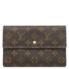 ルイヴィトン LOUIS VUITTON 長財布 ポシェット パスポール モノグラムキャンバス モノグラム ゴールド金具 茶 三つ折り  M60135 CA0053 【箱】【中古】