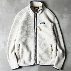 20年製 Patagonia フルジップ レトロ パイル フリース ジャケット M / パタゴニア ハイネック ボア ナチュラル もこもこ レディース