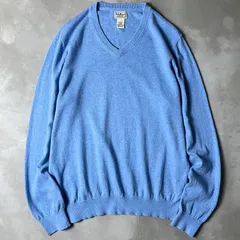 LLBean Vネック 無地 コットン カシミヤ ニット セーター M / LLビーン エルエルビーン ブルー 青 カシミア