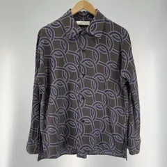 【中古】ETHOSENS 総柄 長袖シャツ サイズ1 エトセンス E120-207 ブラウン/ネイビー[19]のサムネイル
