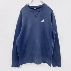 古着 used　00s　adidas　アディダス　スウェット/トレーナー　フェード　前V　パフォーマンスロゴ　ヴィンテージ　紺　ネイビー　Mサイズ【値引き交渉OK！】