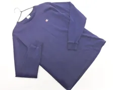 Champion チャンピオン ロゴ 刺繍 長袖 Tシャツ sizeS/紺 ■◇ メンズ