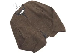 SCAPA スキャパ 毛麻混 ノーカラー ジャケット size40/茶 ■◇ レディース