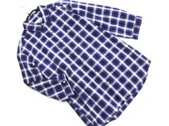 THE SHOP TK ザショップティーケー タケオキクチ 綿麻 チェック 7分袖 シャツ sizeL/青 ■◇ メンズ