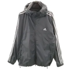 adidas アディダス ウインドブレーカー L チャコールグレー ジャケット 裏メッシュ メンズ 古着