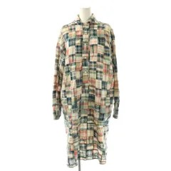 ポロ ラルフローレン POLO RALPH LAUREN チェック パッチワーク プルオーバーワンピース 長袖 ロング コットン 2 マルチカラー /NR ■OS