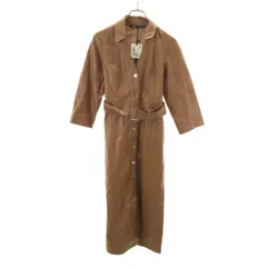 ZARA ザラ 未使用 7分袖 フェイクレザー ワンピース XS キャメル タグ付き レディース 古着