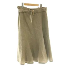 23区 オンワード樫山 フレアスカート 膝丈 千鳥格子 44 ベージュ /SS ■OS ■ECC001