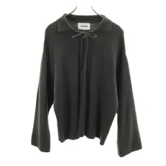 nemne ネンネ 長袖 レースアップ セーター M グレー ニット レディース 古着