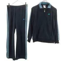 adidas アディダス トラックジャケット 上下 セットアップ M ネイビー ジャージ レディース 古着