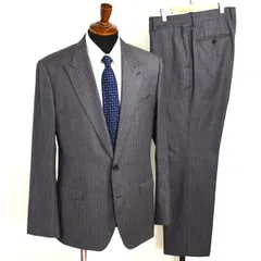 DOLCE ＆ GABBANA 2つボタン シングルスーツ XL A8 ダークグレー ストライプ 袖口4つ釦 開き見せ G1PRCT 合物 春秋 6XB094 【送料無料】【中古】【メンズビジネス】202602