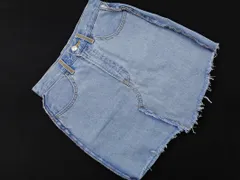 SLY スライ カットオフ ミニ デニムスカート size1/水色 ■◇ レディース