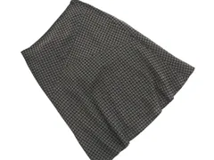 23区 シフォン 総柄 Aライン 台形 スカート size1/黒 ■◇ レディース