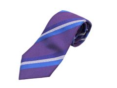 URBAN RESEARCH DOORS アーバンリサーチドアーズ シルク100% ストライプ ネクタイ 紫ｘ青 ■■ メンズ