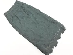 N. エヌ ナチュラルビューティーベーシック 総レース ロング タイト スカート sizeM/緑 ■◇ レディース