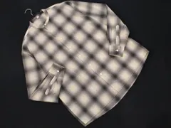 GLOBAL WORK グローバルワーク チェック バンドカラー シャツ sizeM/白ｘグレー ■◇ メンズ