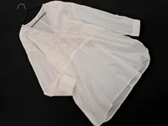 CLASSICAL ELF クラシカルエルフ Vネック レース 切替 ブラウス シャツ sizeL/白 ■◇ レディース