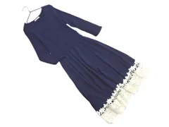 WILLSELECTION ウィルセレクション レース 切替 ニット ワンピース sizeS/紺 ■◇ レディース