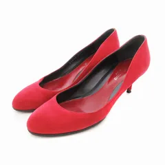 セルジオロッシ Sergio rossi パンプス スエード アーモンドトゥ 36 23cm 赤 レッド /JS ■GY19