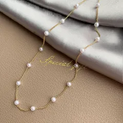 パールチェーン ネックレス ゴールド シンプル パーティ 結婚式