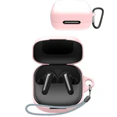 【新品】 Anker Soundcore P31i 用 ケース YAJOJO ワイヤレス イヤーホン 充電ケースカバー カラビナ・キーチェーン付き シリコン保護ケース 落下防止 耐衝撃 防塵 キズ防止 指紋防止 Soundcore P31i 対応(ピンク) 1