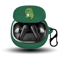 【新品】 [YIQIAINI] ヘッドホンケース Anker Soundcore Liberty 4 用のケース カバー シリコン素材 可愛い 漫画 軽量 Soundcore Liberty 4 と互換性のある ワイヤレス イヤホンケース (グリーン2) 0