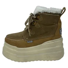 YOSUKE(ヨースケ) ショートブーツ 23.5 レディース - ライトブラウン×ブラウン 厚底/レースアップ レザー